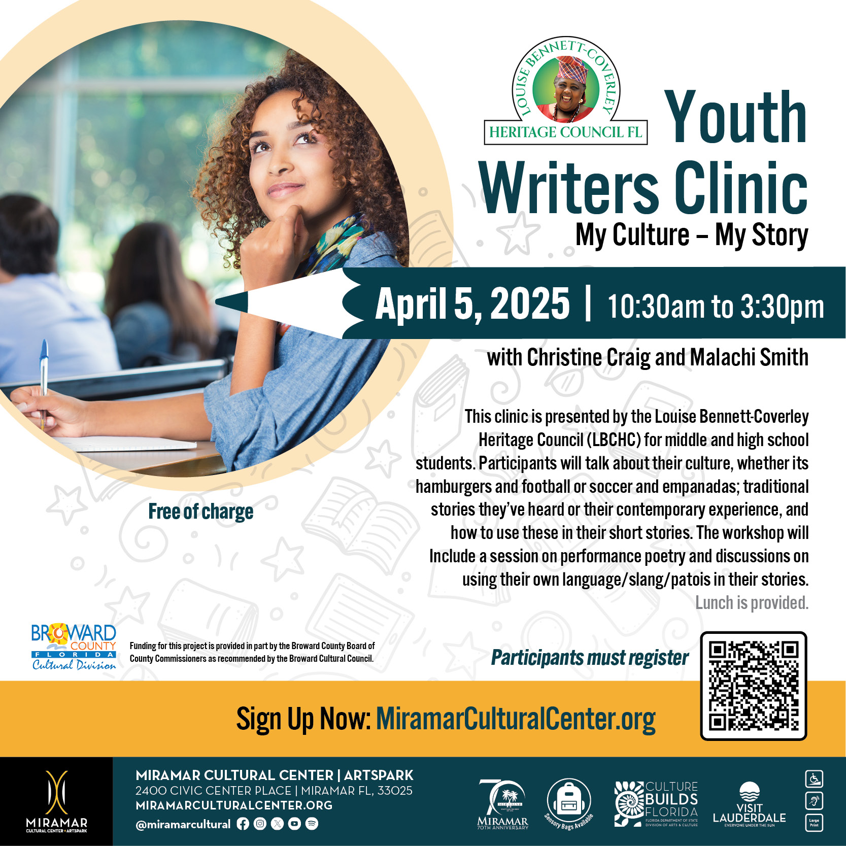 FLyer promoting youth writers clinic